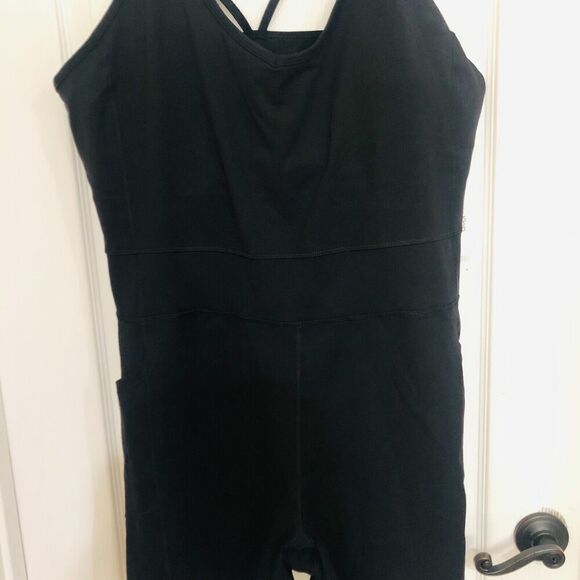 Calvin Klein Performance Women's Strappy-Back Active Romper Black Plus Size 3X - Picture 4 of 11